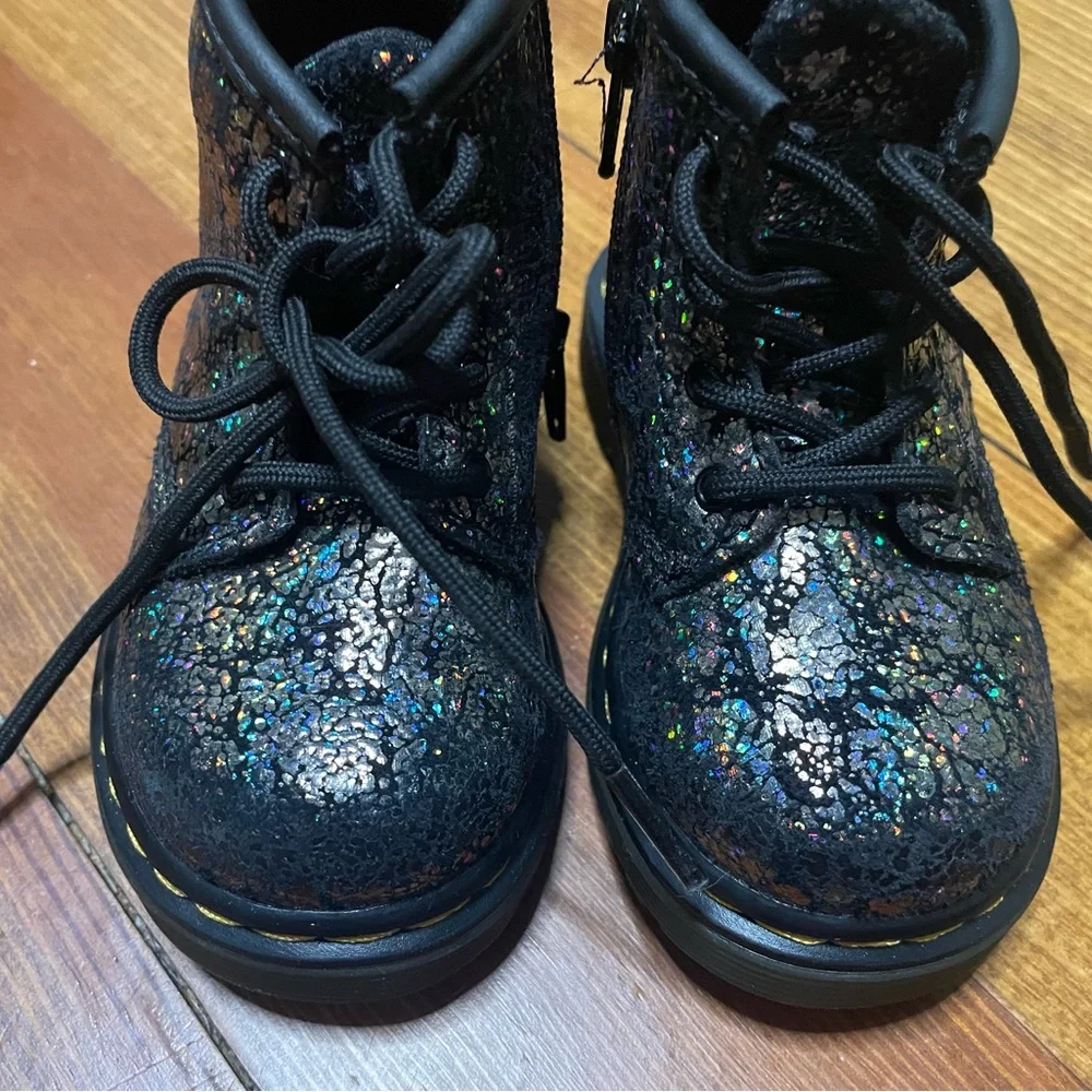 Dr Marten Sparkly Black Infant Boots Size 4